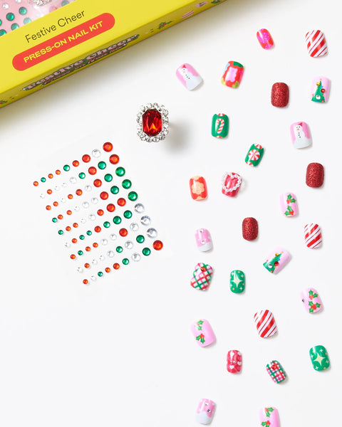 Festive Cheer Press On Nail Kit - Where The Sidewalk Ends Toy Shop