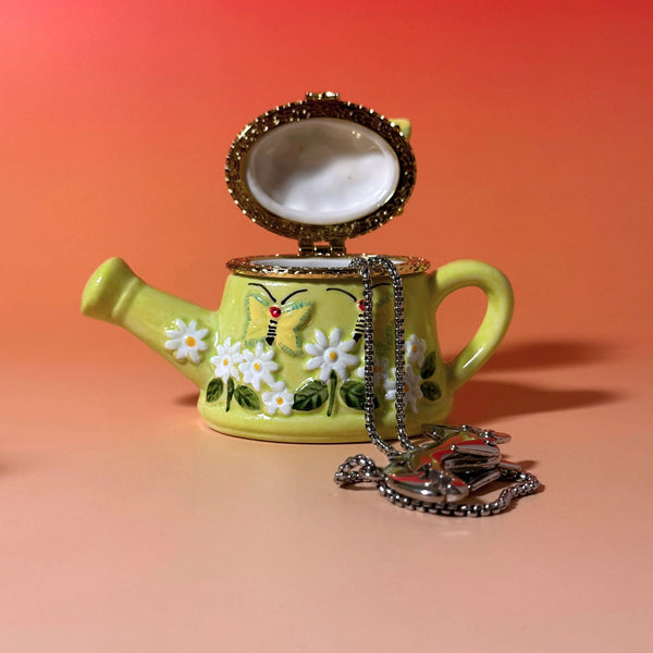 Butterfly Watering Can Hand Painted Trinket Box - Where The Sidewalk Ends Toy Shop