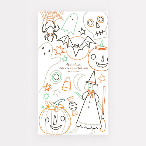 Halloween Color In Activity Tablecloth