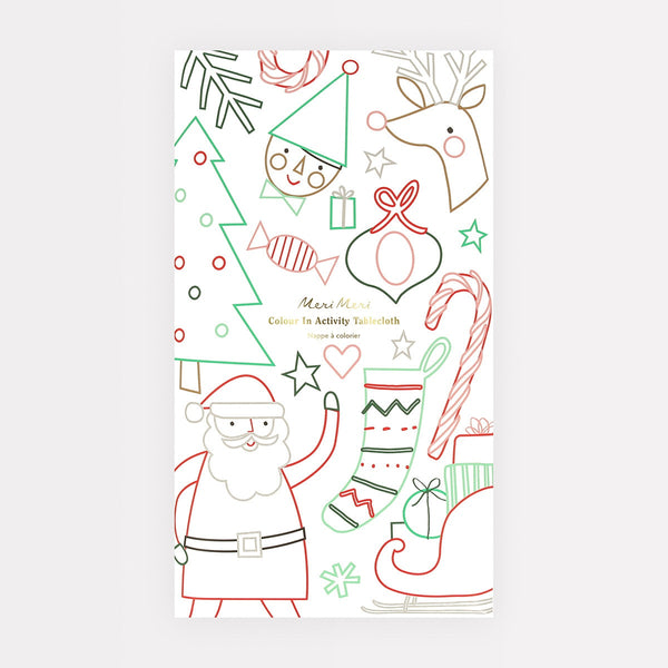 Christmas Colour In Activity Tablecloth - Where The Sidewalk Ends Toy Shop