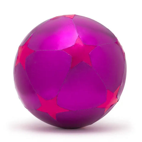 Purple Balloon Ball with Pink Stars in Inflatable Fabric Diam 30 cm - Where The Sidewalk Ends Toy Shop