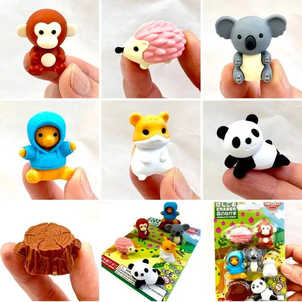 Iwako Kawaii Animal Eraser Card - Where The Sidewalk Ends Toy Shop