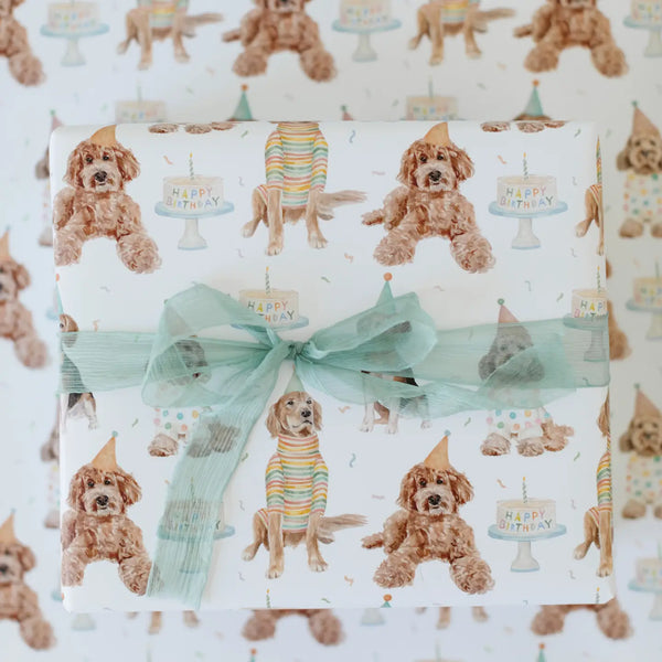 Birthday Dogs Gift Wrap - Where The Sidewalk Ends Toy Shop