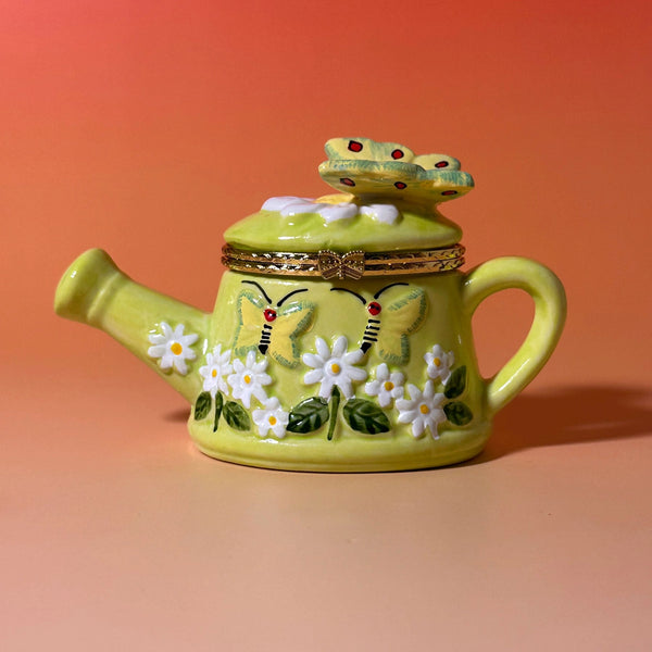 Butterfly Watering Can Hand Painted Trinket Box - Where The Sidewalk Ends Toy Shop