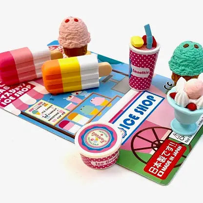 Iwako Ice Cream Shop Eraser Card - Where The Sidewalk Ends Toy Shop