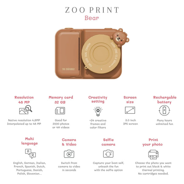 Zoo Print - Bear - Where The Sidewalk Ends Toy Shop