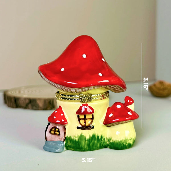 Mushroom House Hand Painted Trinket Box - Where The Sidewalk Ends Toy Shop
