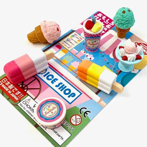 Iwako Ice Cream Shop Eraser Card - Where The Sidewalk Ends Toy Shop