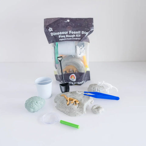 Dinosaur Fossil Dig (Cookies & Cream) Sensory Play Dough Kit - Where The Sidewalk Ends Toy Shop