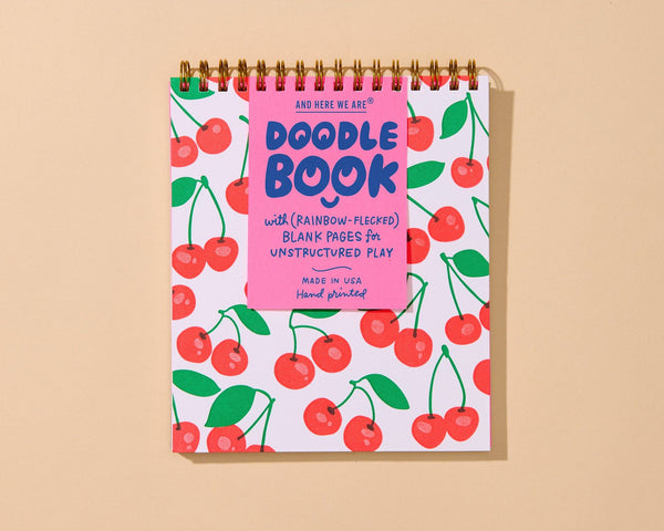 Letterpress Unlined Spiral Notebook—Cherries (Fruit, Cute)