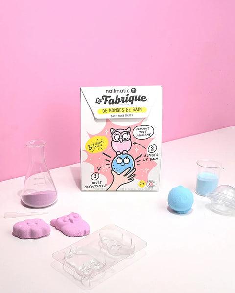 Nailmatic Bath Bomb Crackling and 2 Molds Owl and Cloud