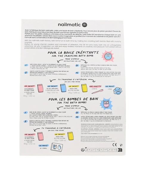 Nailmatic Bath Bomb Crackling and 2 Molds Owl and Cloud