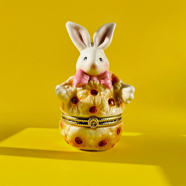 Smiling Bunny Hand Painted Trinket Box - Where The Sidewalk Ends Toy Shop