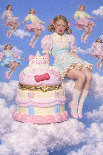 Birthday Cake Bear Hand Painted Trinket Box - Where The Sidewalk Ends Toy Shop