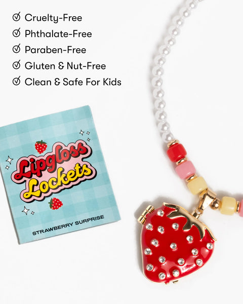 Strawberry Surprise Lipgloss Locket - Where The Sidewalk Ends Toy Shop
