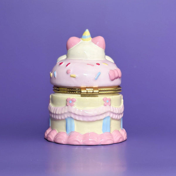 Birthday Cake Bear Hand Painted Trinket Box - Where The Sidewalk Ends Toy Shop