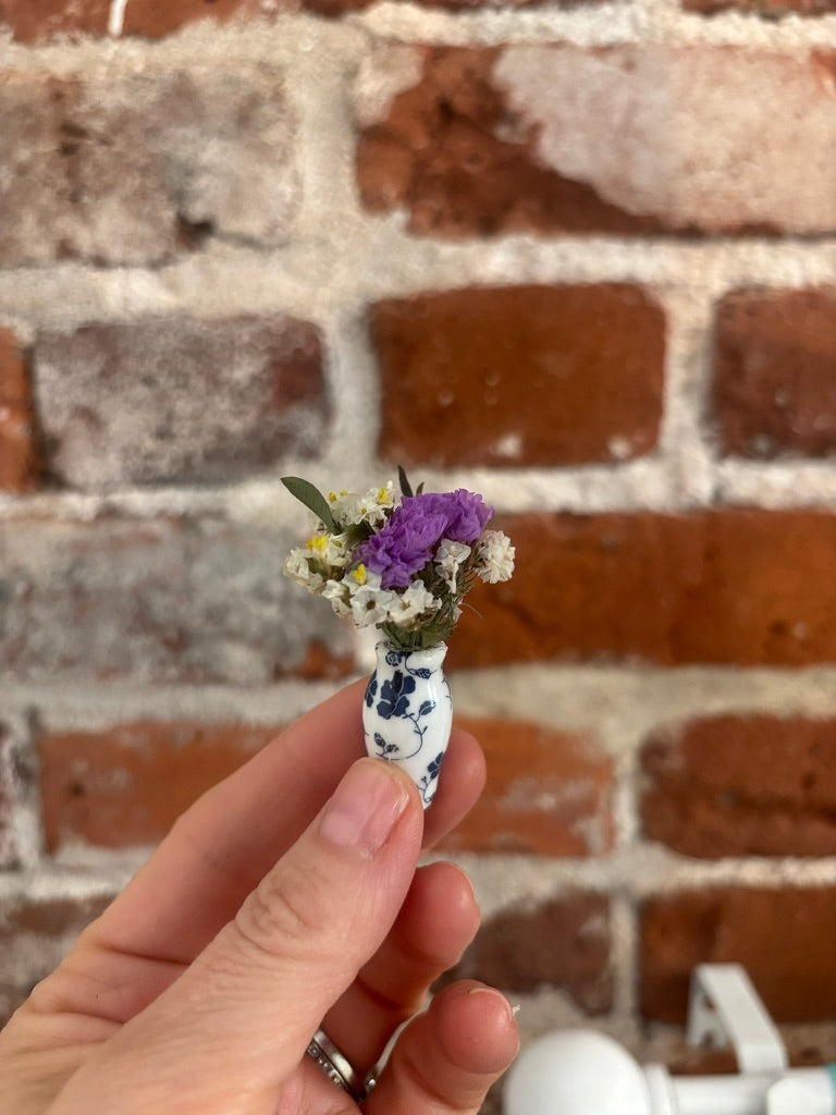Miniature Flower Arrangement in Vase - Where The Sidewalk Ends Toy Shop