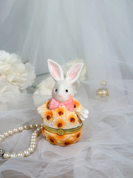 Smiling Bunny Hand Painted Trinket Box - Where The Sidewalk Ends Toy Shop