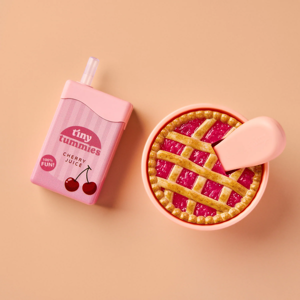 Tiny Tummies Set - Cherry Pie Bowl and Juice Box - Tiny Harlow