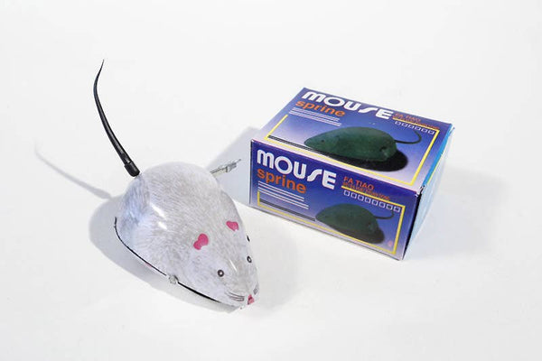 Mouse with wobbly tail, grey, made in China - Where The Sidewalk Ends Toy Shop