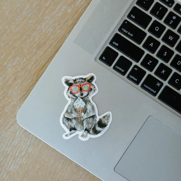 Raccoon with Ice Cream Sticker - Where The Sidewalk Ends Toy Shop