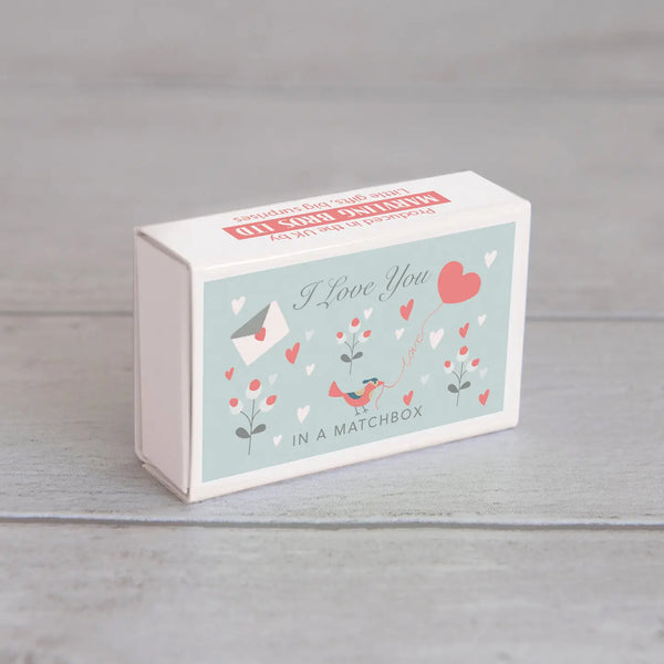 Wool Felt Heart and Love Message in A Matchbox