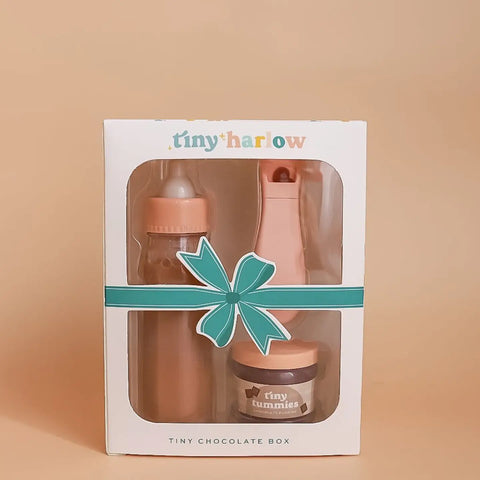 Tiny Tummies Puree and Milk Bottle Set For Doll - Chocolate