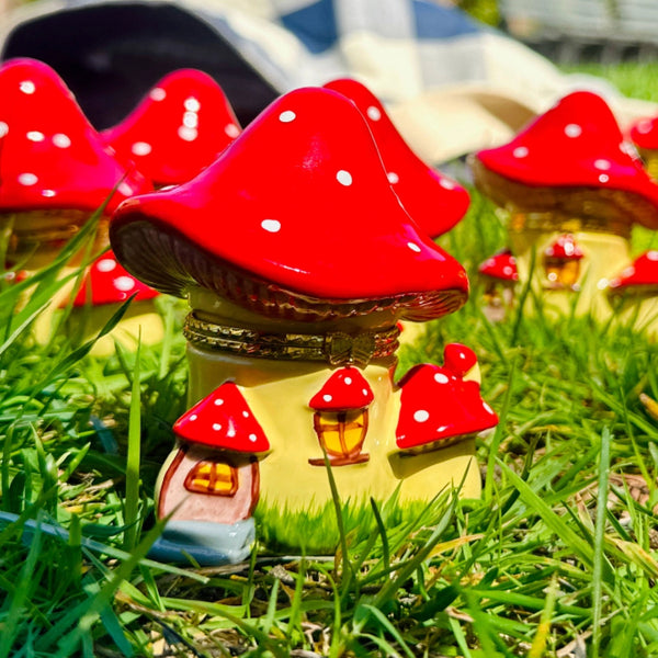 Mushroom House Hand Painted Trinket Box - Where The Sidewalk Ends Toy Shop