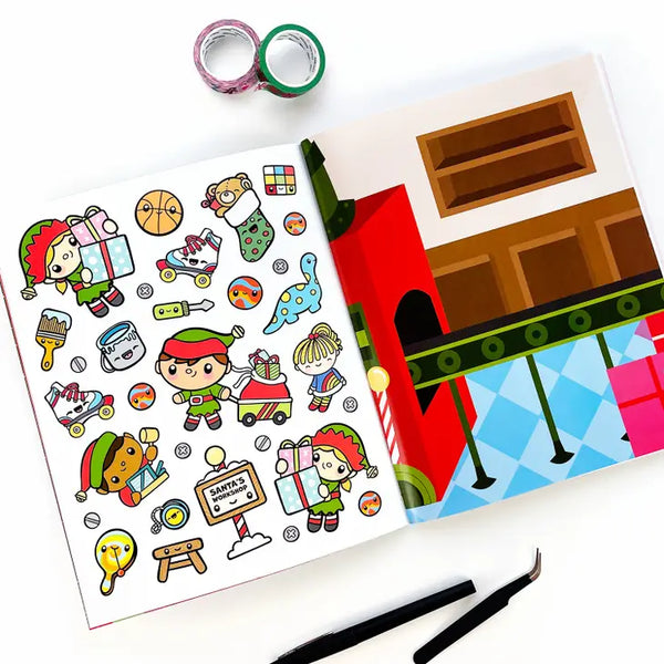 Draw-Along Christmas Sticker Book - Where The Sidewalk Ends Toy Shop