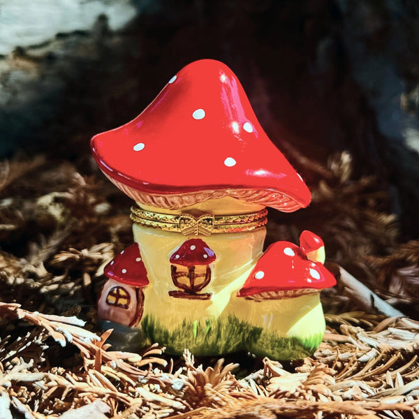 Mushroom House Hand Painted Trinket Box - Where The Sidewalk Ends Toy Shop