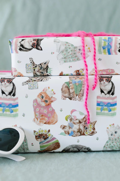 Birthday Cat Gift Wrap - Where The Sidewalk Ends Toy Shop