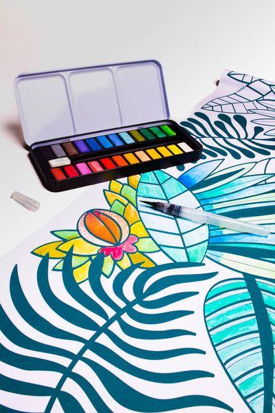 Watercolor paint set with water brush - Where The Sidewalk Ends Toy Shop