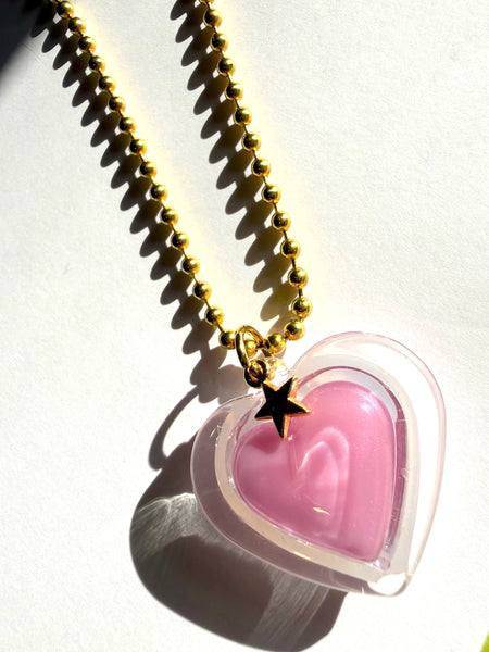 "Lip Gloss Heart" Necklace