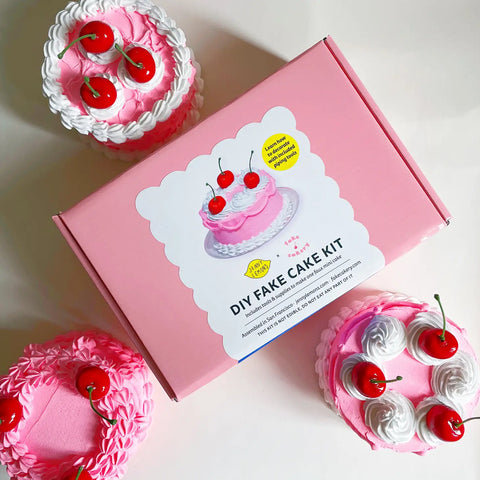 Pink Cherry Fake Cake Diy Craft Kit - Where The Sidewalk Ends Toy Shop