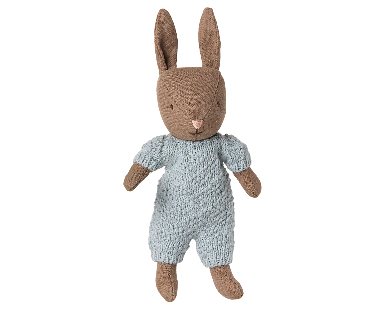 Rabbit, Micro - Sand - Blue Knitted Suit