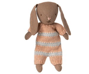 Bunny, Micro - Brown - Dusty rose knitted suit