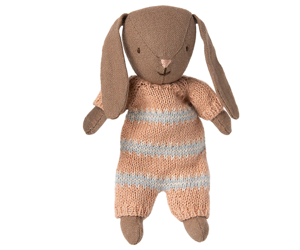 Bunny, Micro - Brown - Dusty rose knitted suit