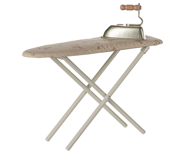 Iron and ironing board, Miniature - Off white
