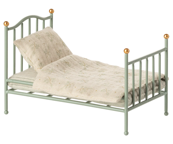 Vintage single bed, Mouse - Mint