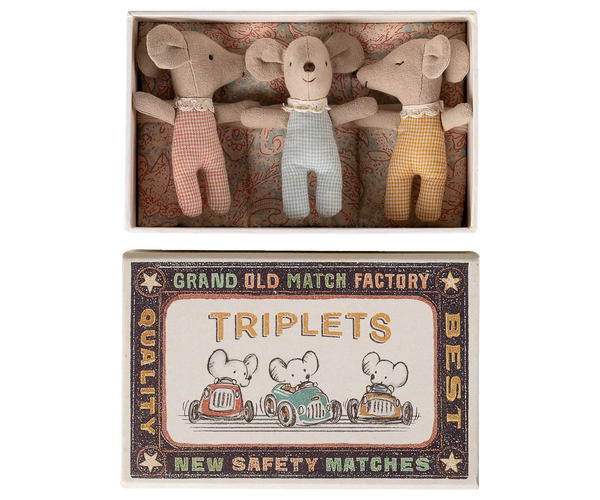 Triplets, Baby mice in matchbox - Checker - Where The Sidewalk Ends Toy Shop