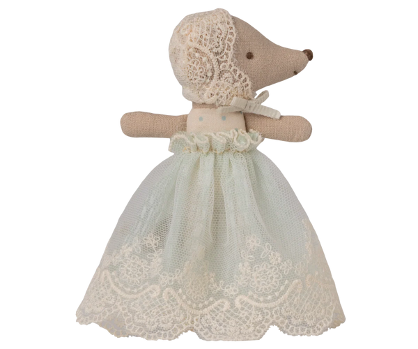 Baby mouse in gown - Mint - Where The Sidewalk Ends Toy Shop