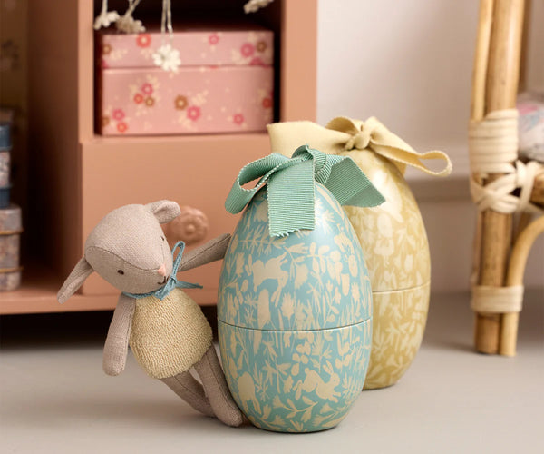 Easter egg with micro lamb, Small - Dusty Mint - Where The Sidewalk Ends Toy Shop
