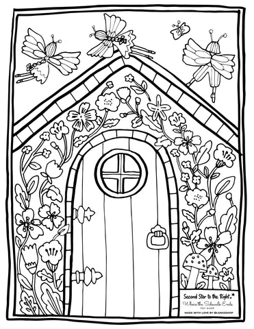 Fairy Door Free Downloadable Coloring Page by Lana's Shop