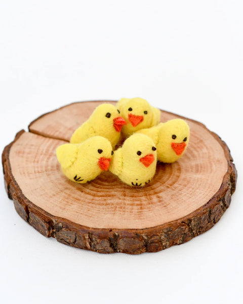 Felt Yellow Chicks (Set of 5) - Where The Sidewalk Ends Toy Shop