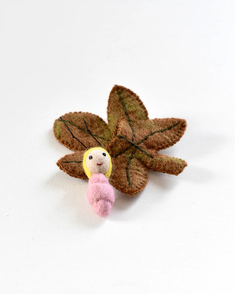 Felt Chestnut Leaf Baby - Where The Sidewalk Ends Toy Shop