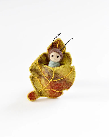 Felt Birch Leaf Baby - Where The Sidewalk Ends Toy Shop
