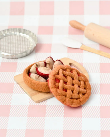 Felt Apple Pie Play Food Set - Where The Sidewalk Ends Toy Shop