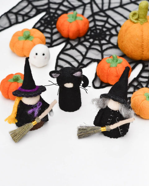 Felt Witch with Broom Peg Doll - Where The Sidewalk Ends Toy Shop