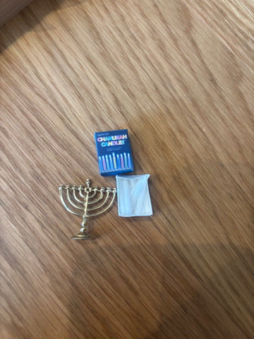 Miniature Menorah and Candles