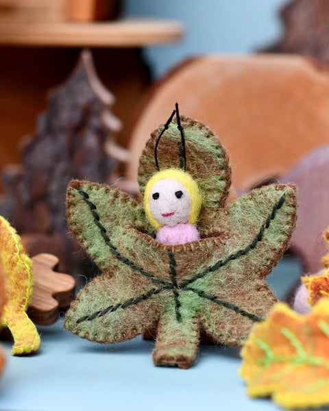 Felt Chestnut Leaf Baby - Where The Sidewalk Ends Toy Shop
